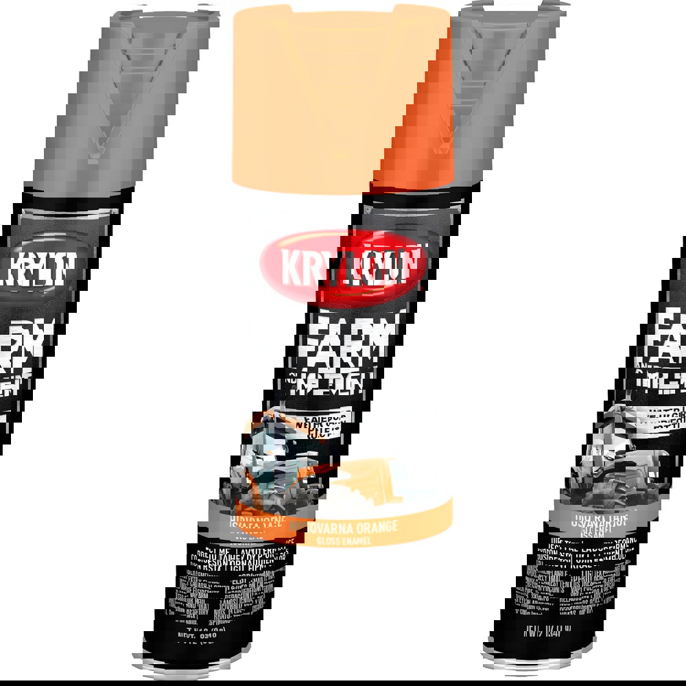 Spray Paints; Product Type: Spray Paint ; Type: Farm & Implement Paint ; Color: Husqvarna Orange ; Finish: High-Gloss ; Color Family: Orange ; Container Size (oz.): 12.000